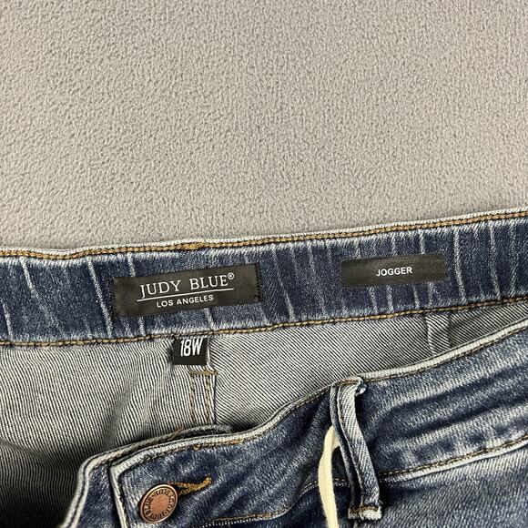 Judy Blue Pants Mens 18W Blue Gobble 2.0 High Waist Elastic Denim Joggers - Picture 4 of 12